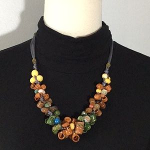 Vintage Handcrafted Mexican Pottery Necklace